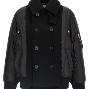 Wool insert bomber jacket