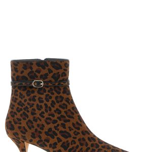 Animal print ankle boots