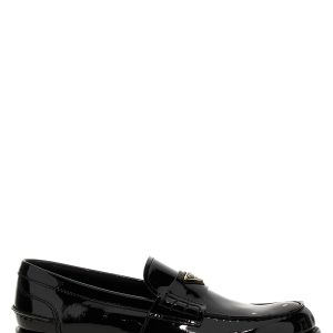 Logo patent leather loafer