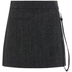 'Zipped Caviar Mini' skirt