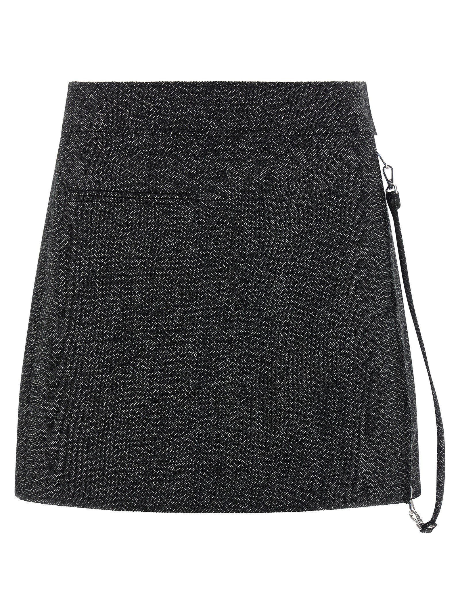'Zipped Caviar Mini' skirt
