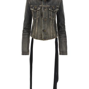 'Lace Up' denim jacket