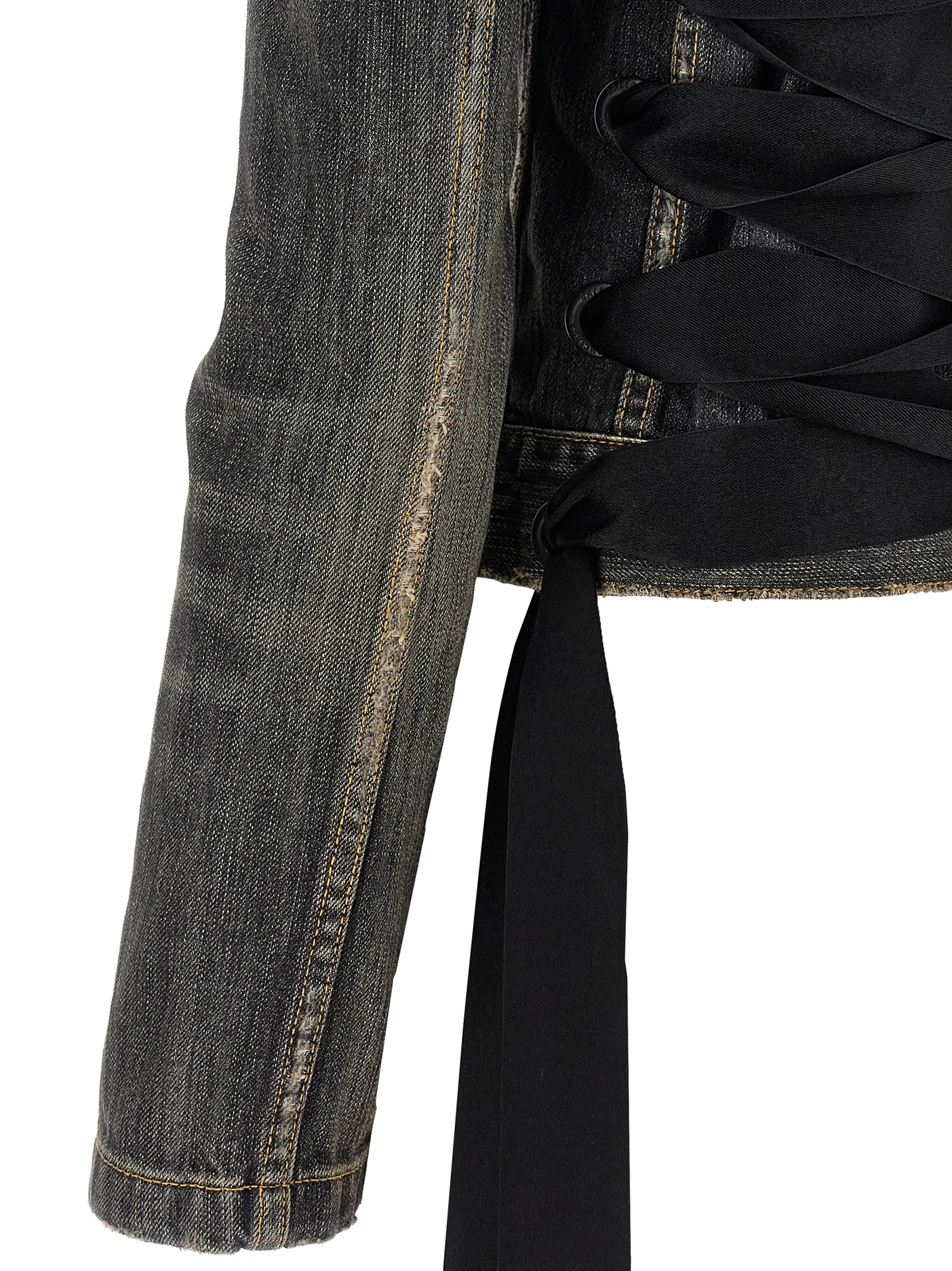 'Lace Up' denim jacket - immagine 4