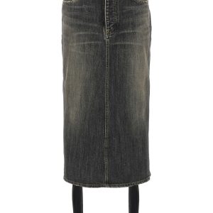 'Lace Up' denim skirt