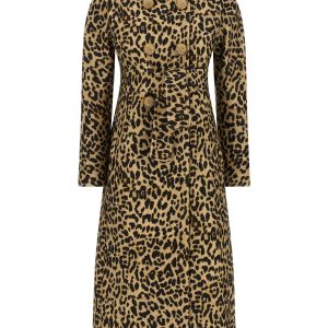 Coat Valentino Garavani animal print cloth