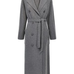 Double-breasted knit coat