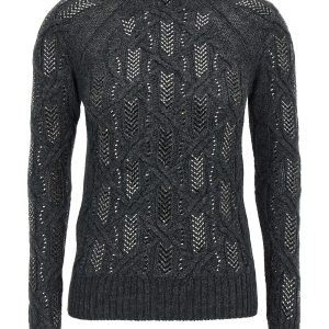 Crystal braid sweater