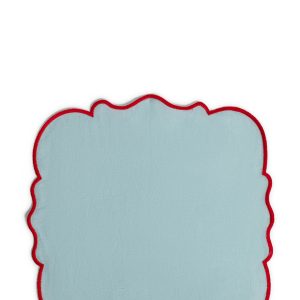 Set of 2 napkins with scalloped edge