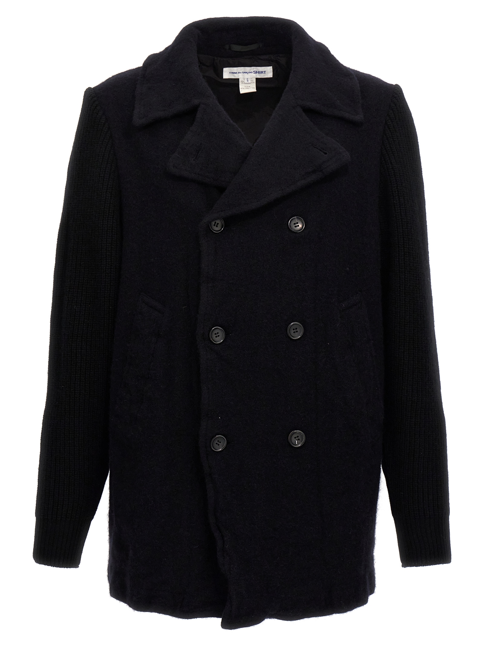 Double-breasted wool coat