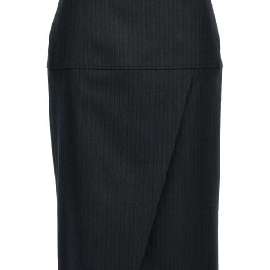 Pinstriped wool skirt