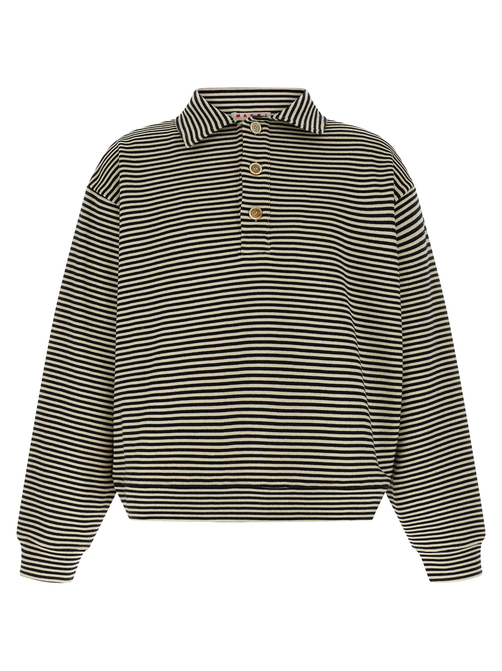 Striped polo sweatshirt