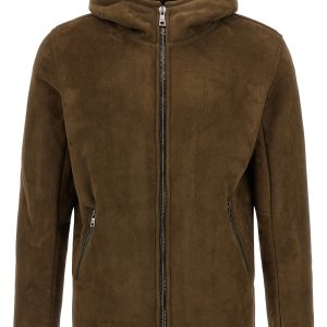 Shearling hooded jacket