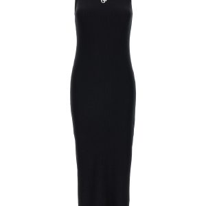 Logo ribbed dress