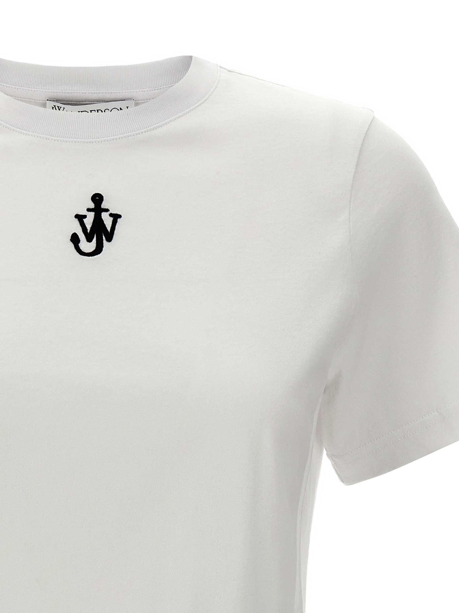 'Anchor embroidery pannelled cropped' T-shirt - immagine 3