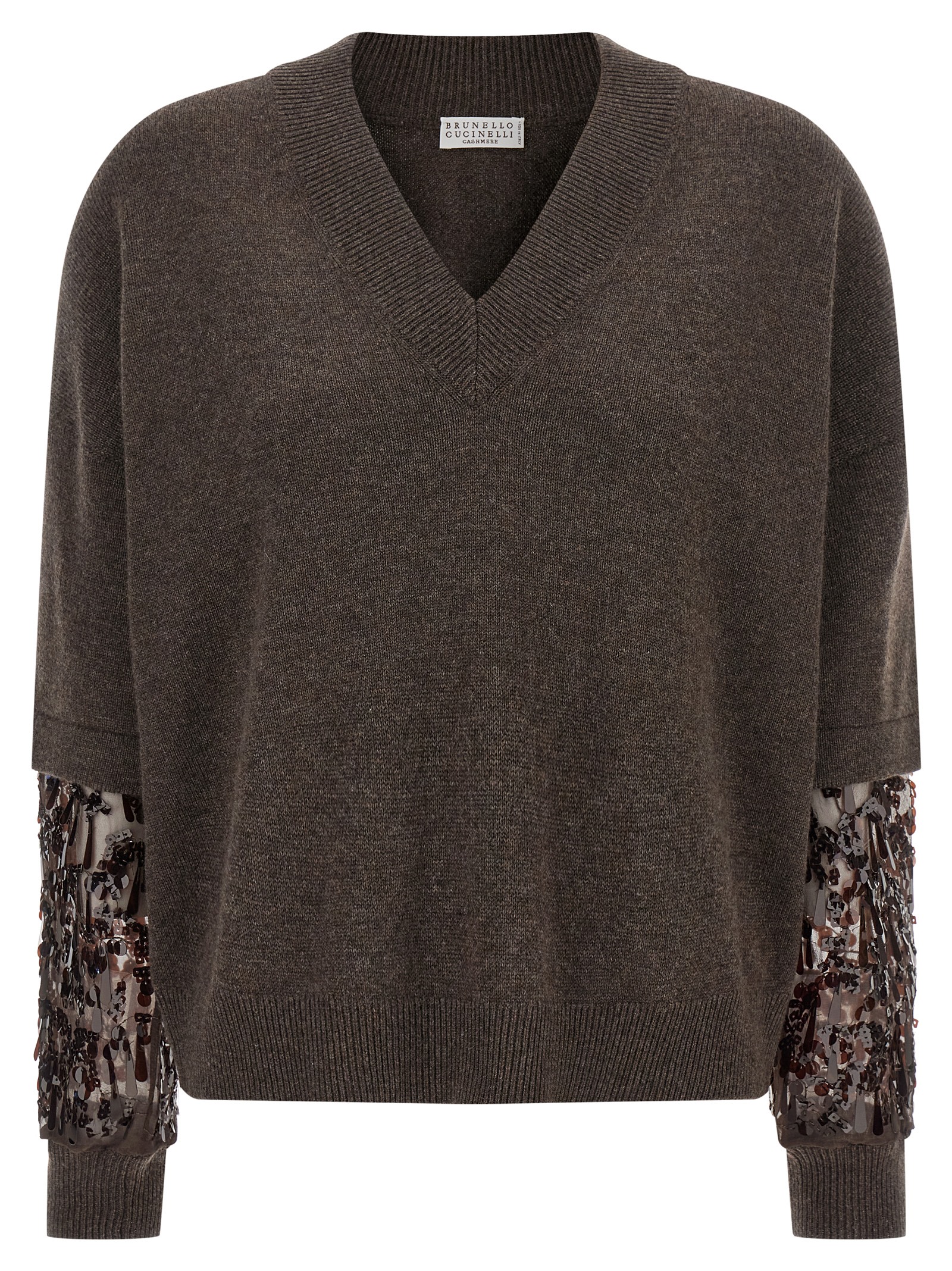 Sequin sleeve sweater