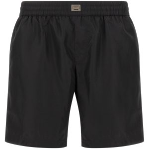 Logo plaque swimsuit