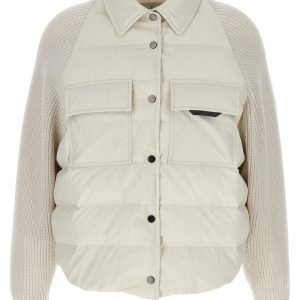 Two-material 'Shiny Flap Detail' down jacket