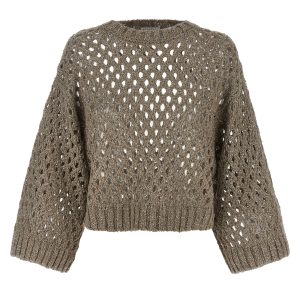 'Rustic Dazzling Net' cropped sweater
