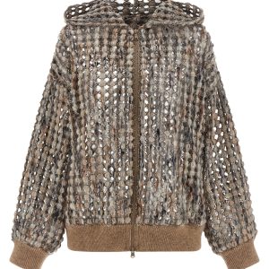 'Balloon Net Embroidery' cardigan