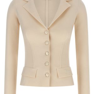 Fabric-stitch wool blazer