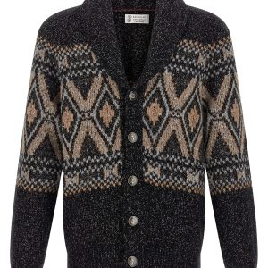 Geometric Jacquard Cardigan