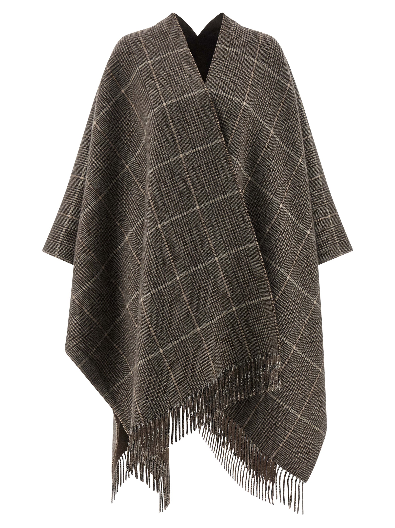 Cashmere reversible poncho