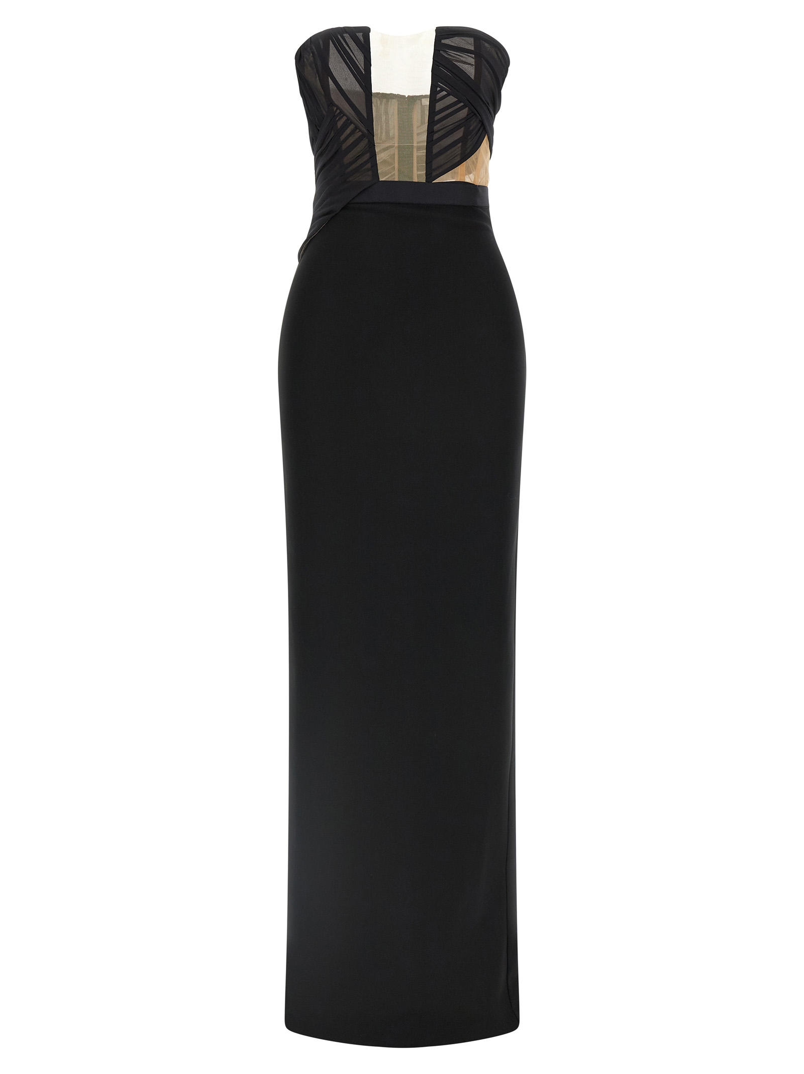 'Corsetted Draped Maxi' dress