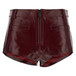 Craqué leather shorts