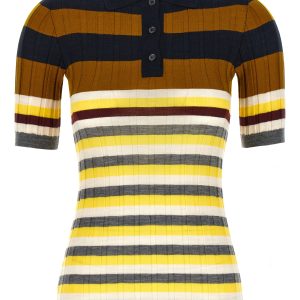 Ribbed wool polo shirt