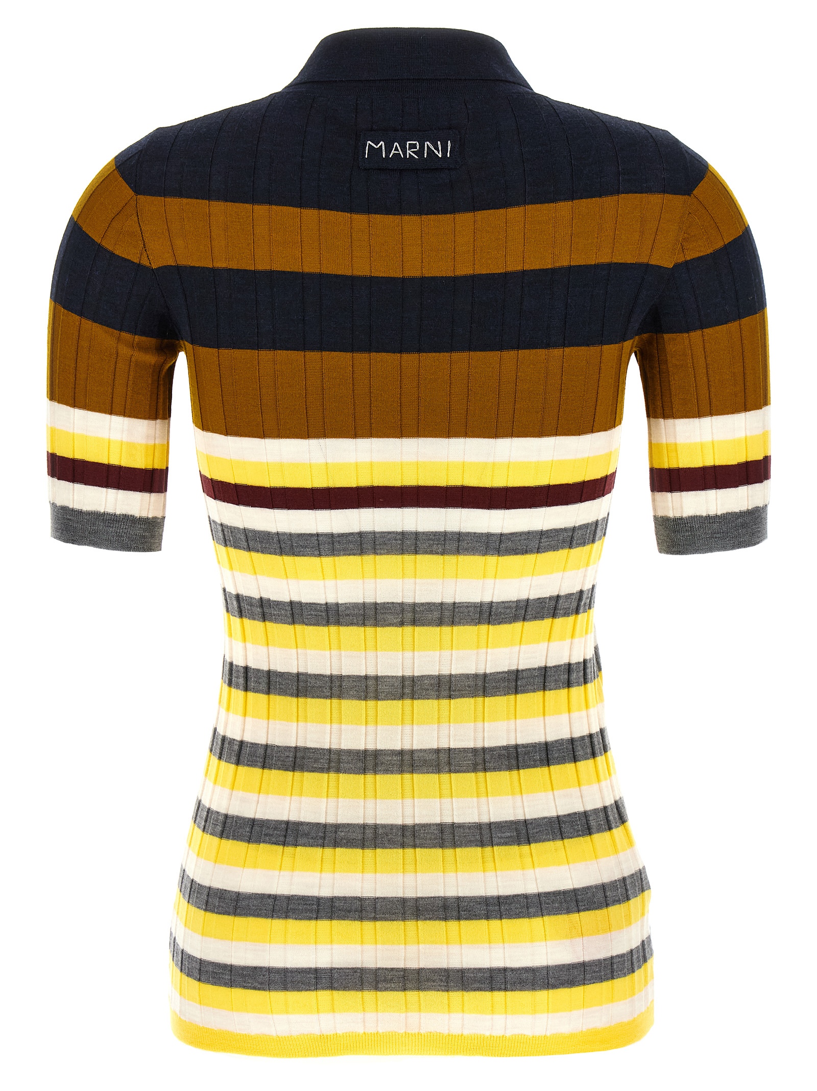 Ribbed wool polo shirt - immagine 2