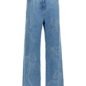 'Crystal ribbon hot fix' jeans