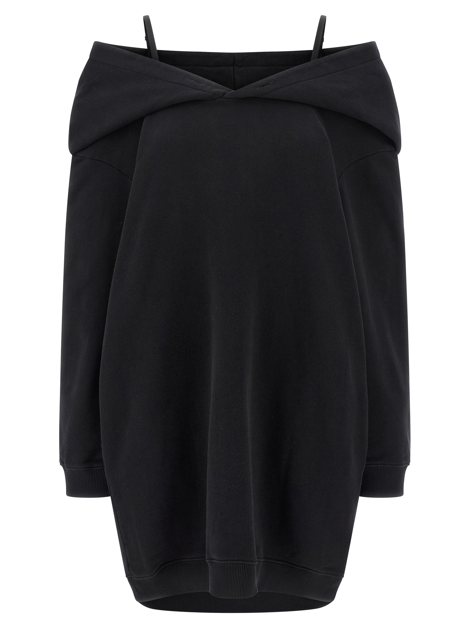 Off-shoulder hooded dress