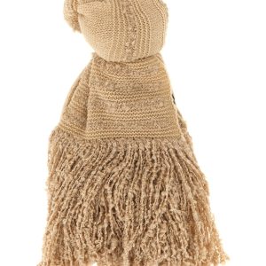 Bouclé fringed scarf