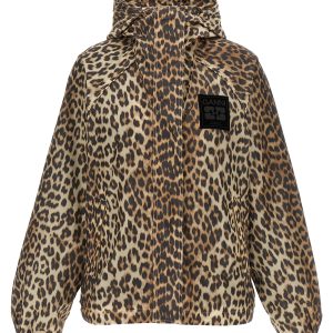 'Leopard Print Nylon' windbreaker