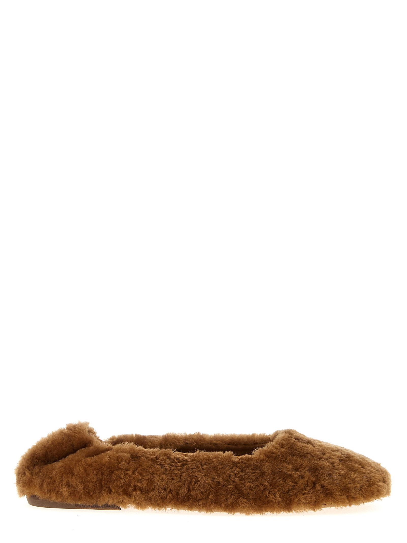 Fur ballet flats