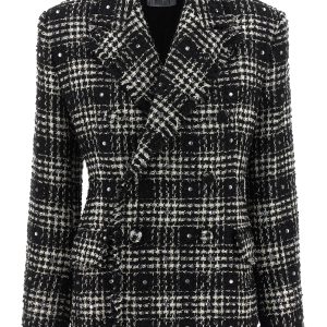 Tweed and rhinestone blazer