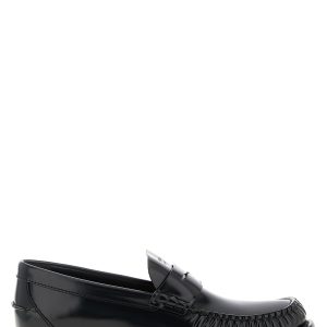 Brushed leather loafers