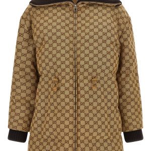 GG fabric down jacket