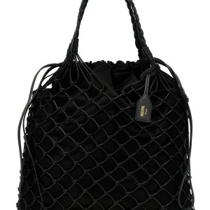 Woven nappa leather shopping bag