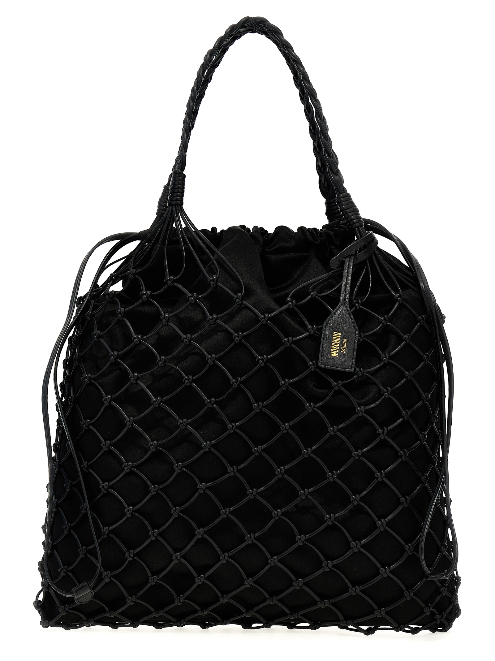 Woven nappa leather shopping bag