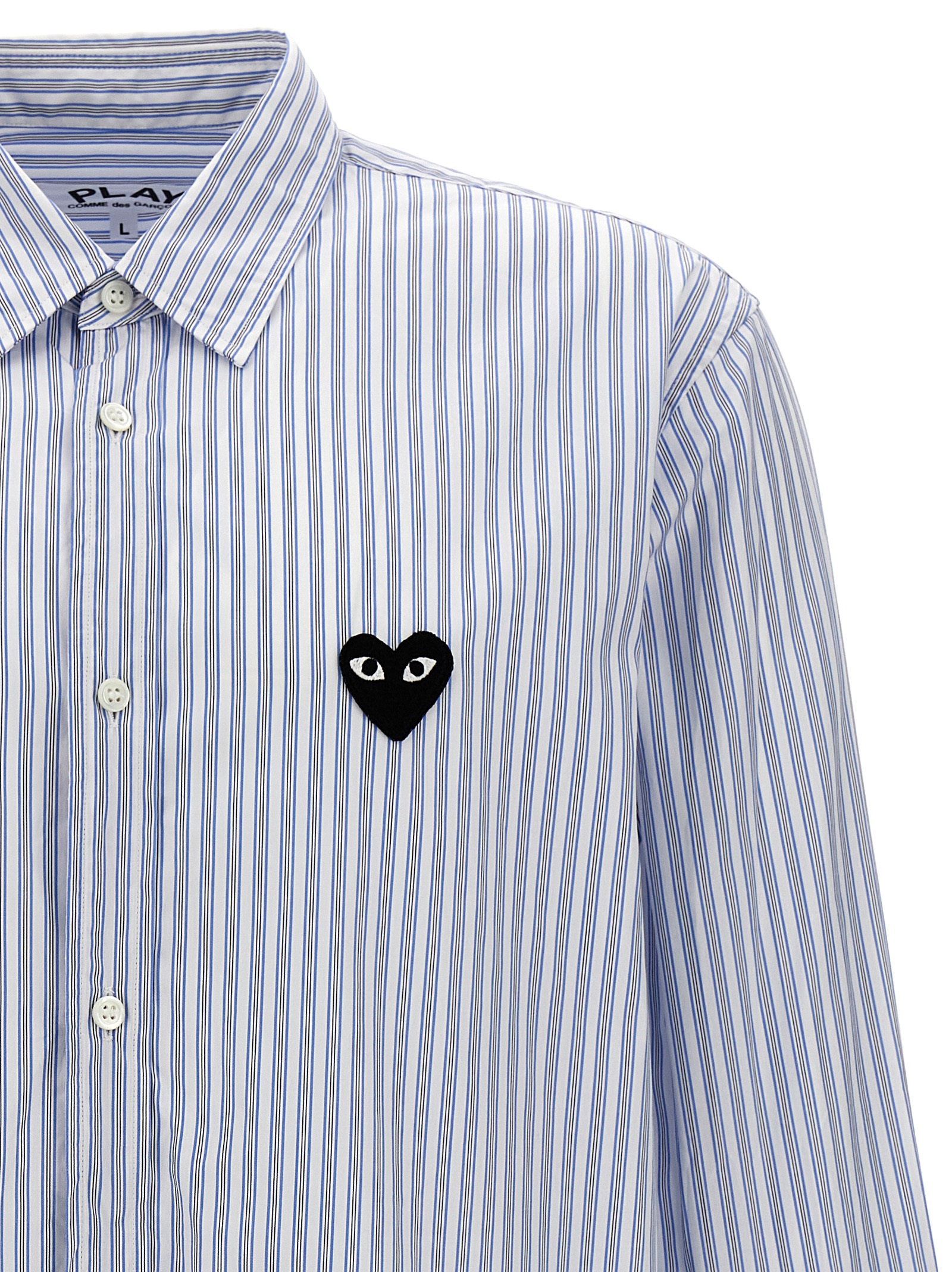 Logo patch striped shirt - immagine 3