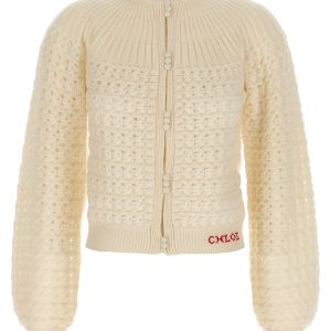 Jacquard logo cardigan