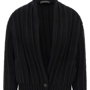 Coarse wool cardigan