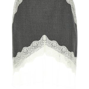 Organza lace wool skirt
