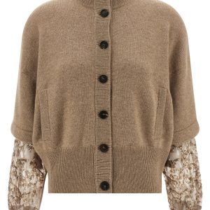 Sequin sleeve cardigan