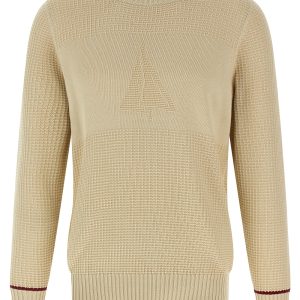 Waffle stitch cotton sweater
