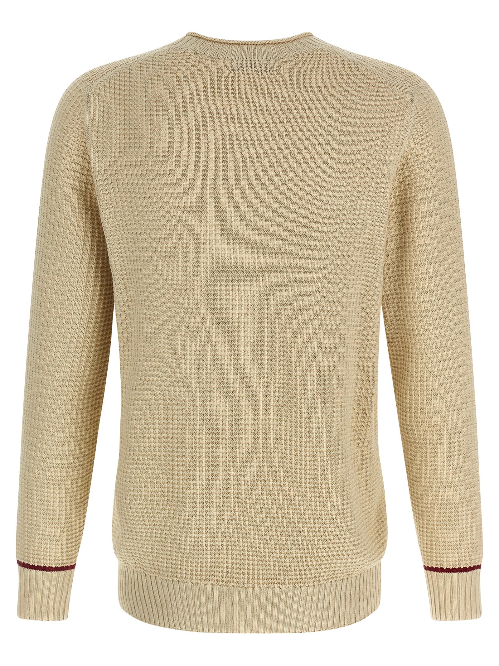 Waffle stitch cotton sweater - immagine 2