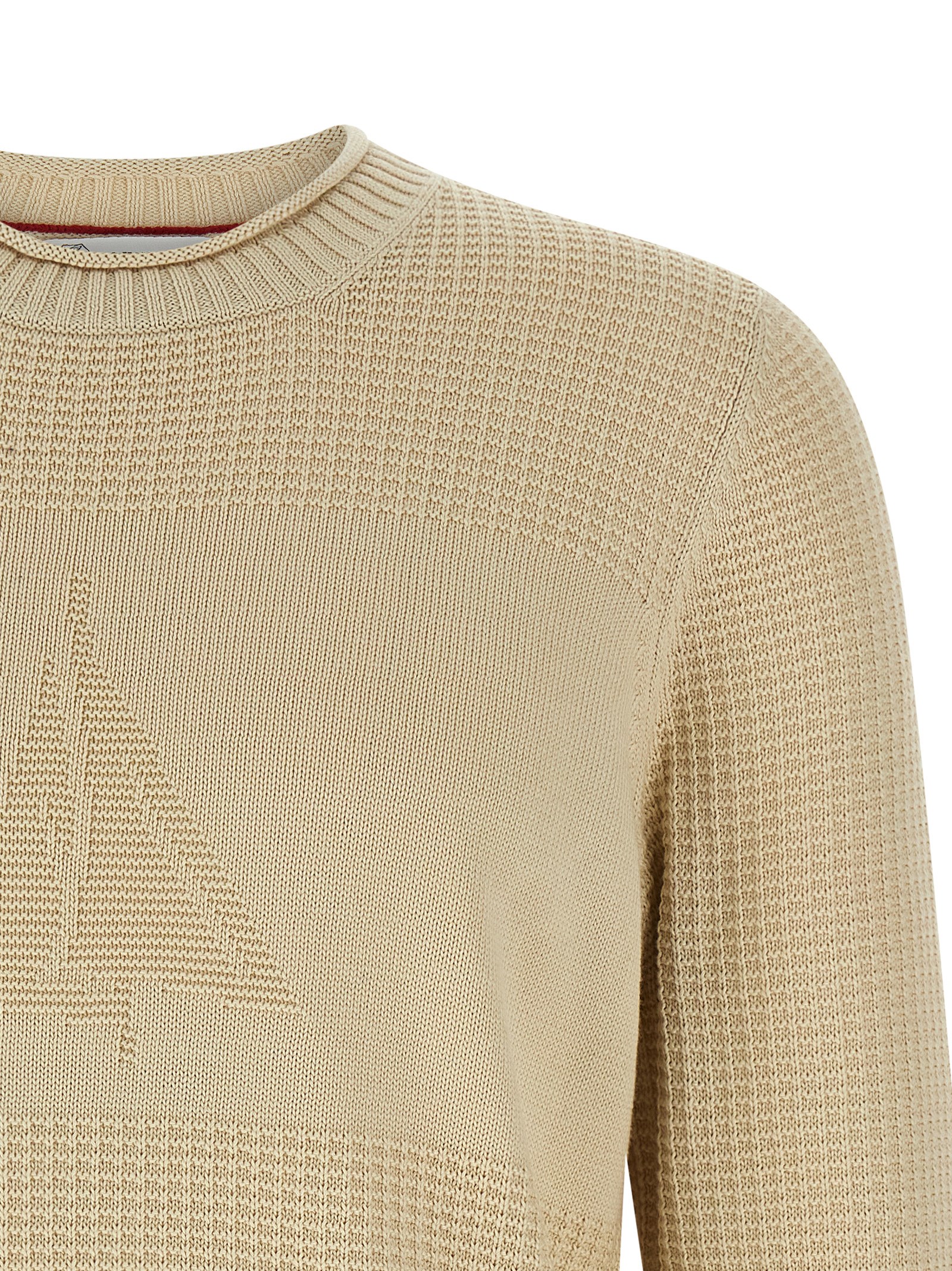 Waffle stitch cotton sweater - immagine 3
