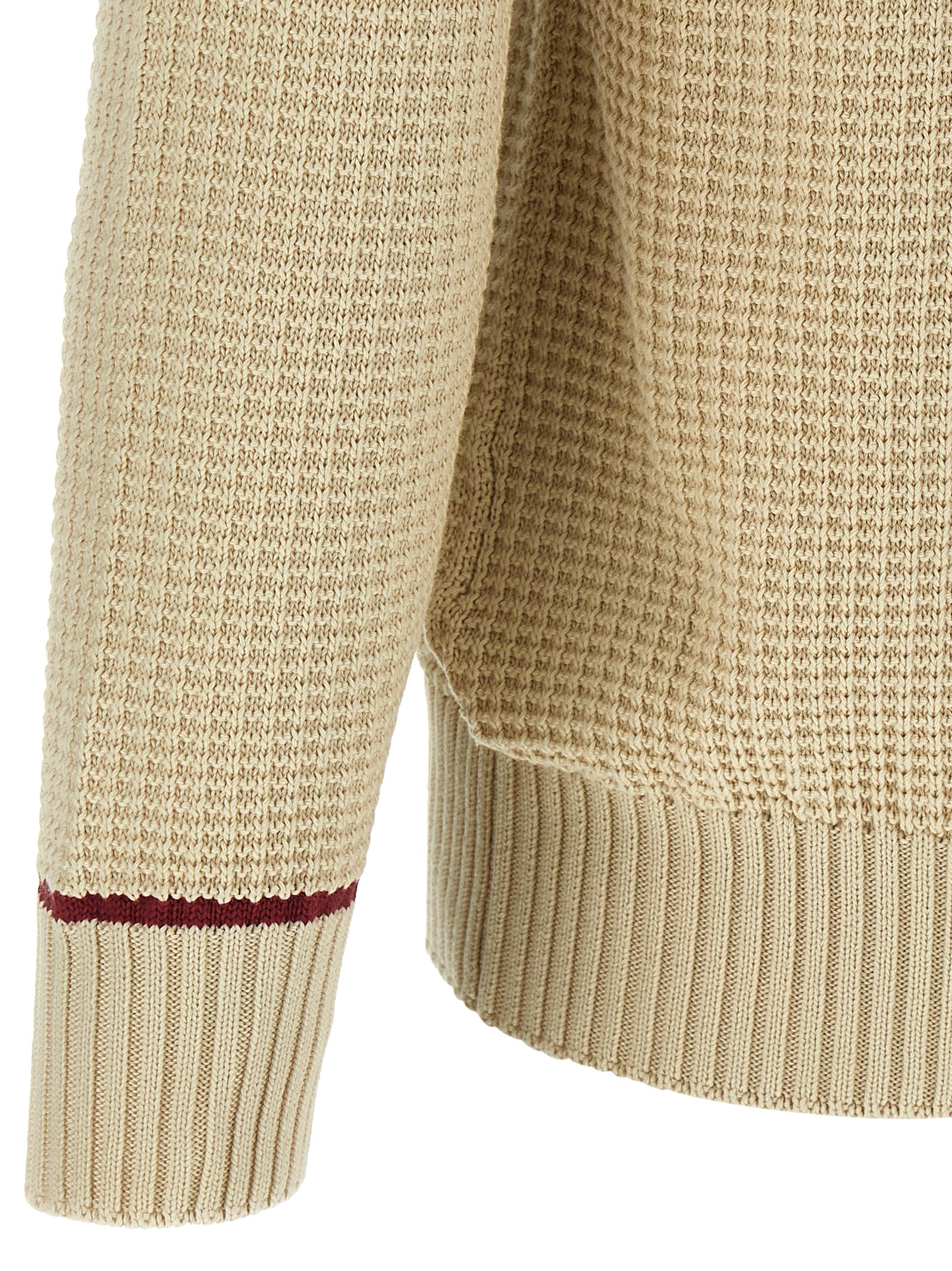 Waffle stitch cotton sweater - immagine 4