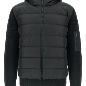 Bi-material down jacket